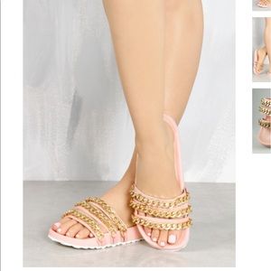 Pink gold chain slides