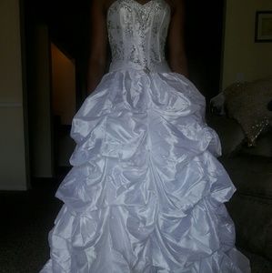 White corset style ball gown