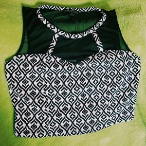 Forever 21 Geometric Mesh Crop Top