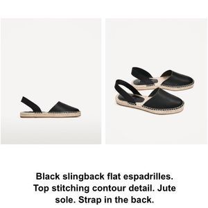 Zara black sling back espadrilles size US 8 Zara black sling back espadrilles size US 8