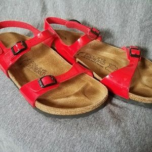 Red Heart Birkenstock Back-strap Sandles
