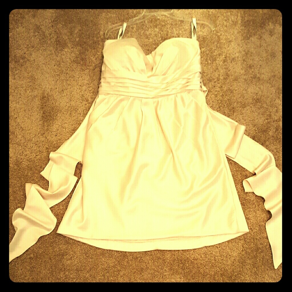 Short and sassy champagne chiffon dress