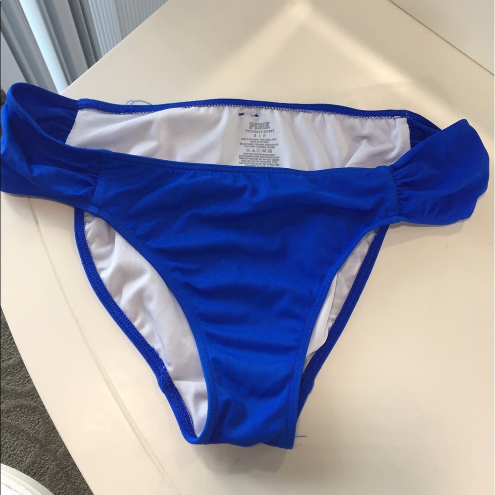 Victoria's Secret Pink royal blue swim bottoms