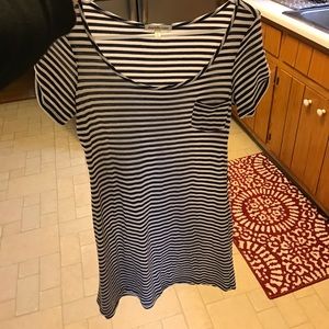 casual navy and white stripe summer dress