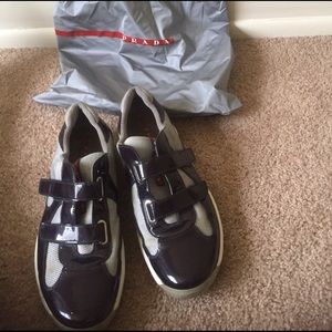 Purple patient leather Prada"s  10.5