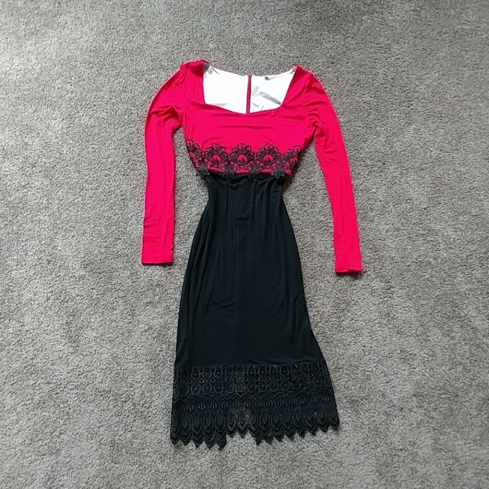 Red & black dress