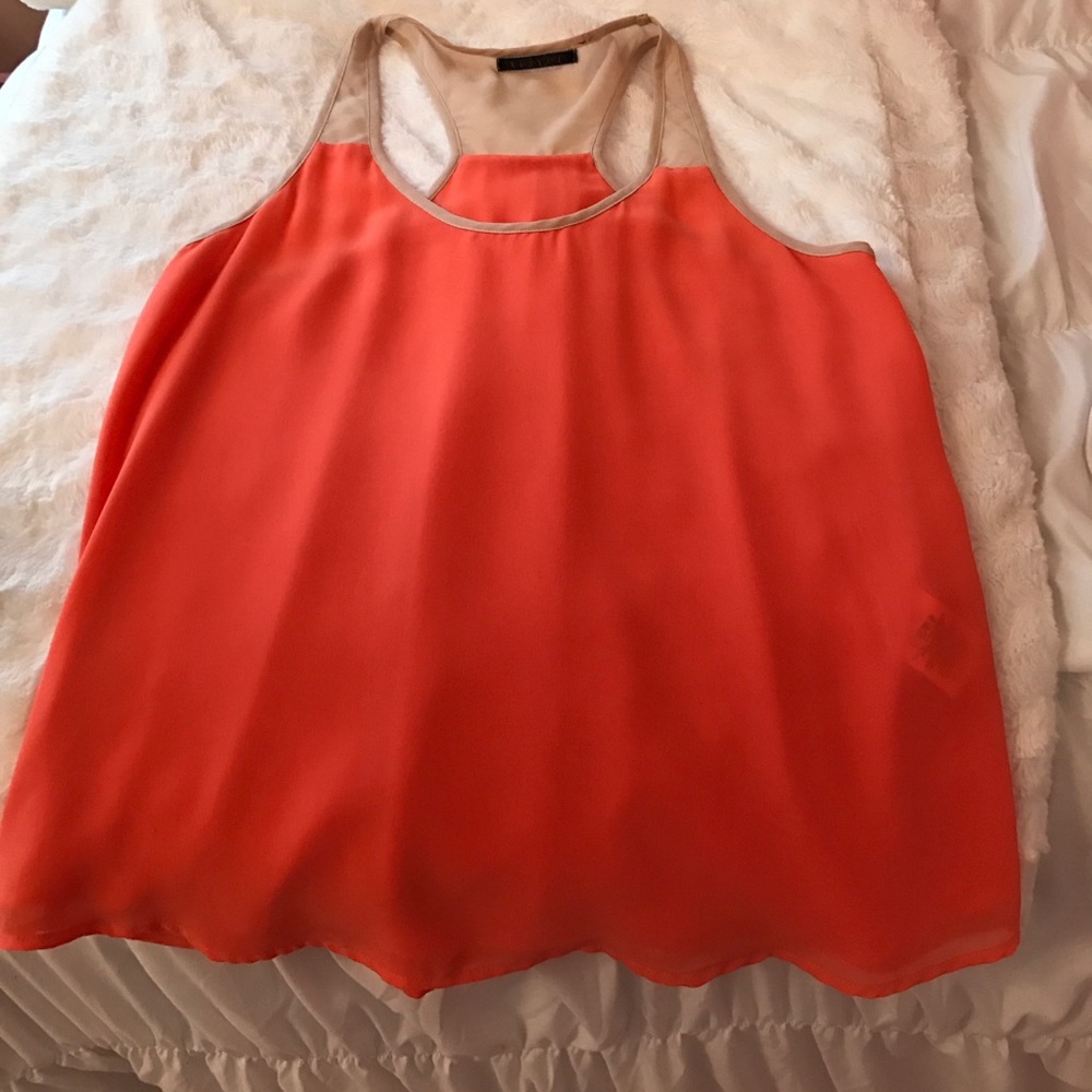 Velvet orange / taupe top