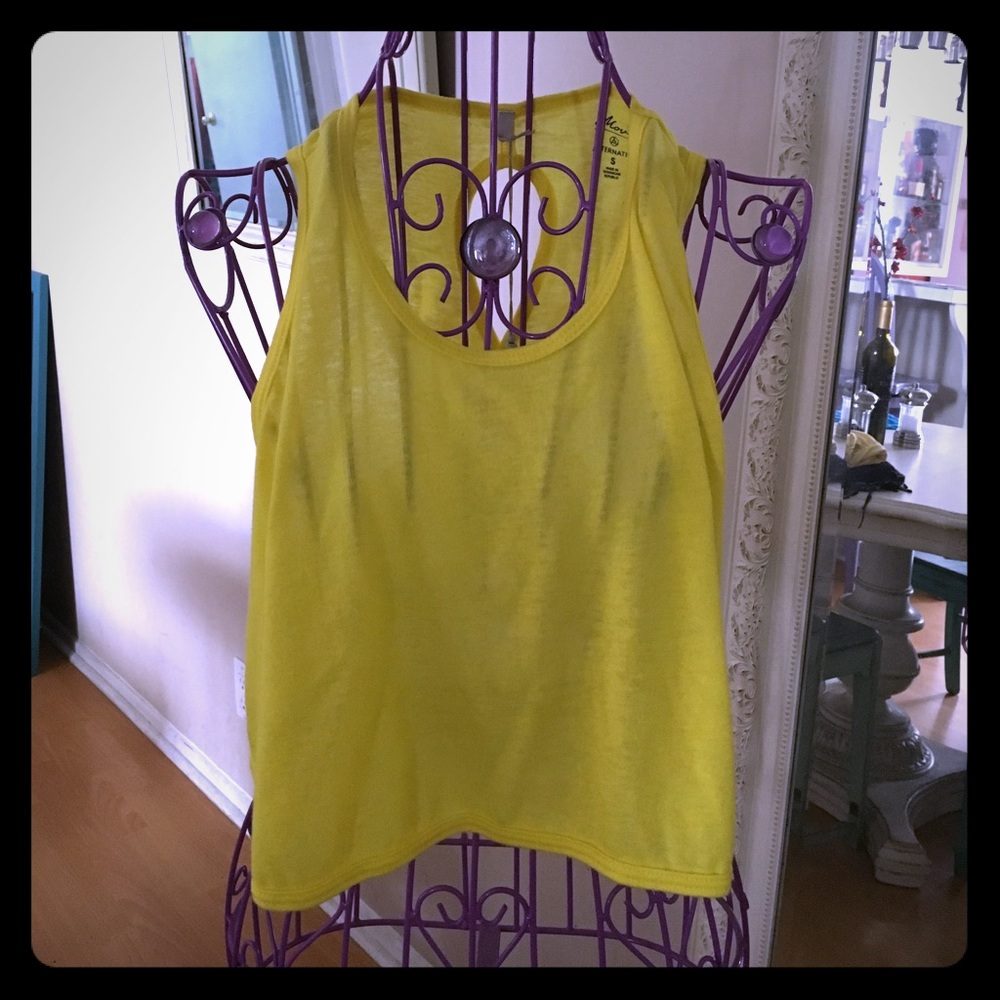 LAST CALL 9/11/22 - BNWT Alternative Open Back Yellow Crop Top Muscle