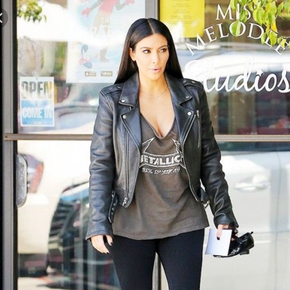 Black leather jacket