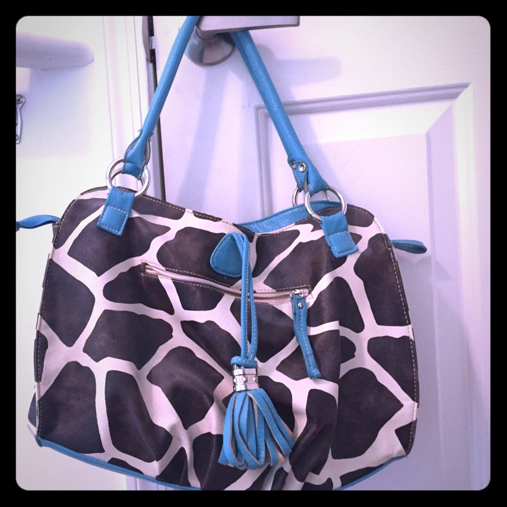 Teal and animal print handbag!