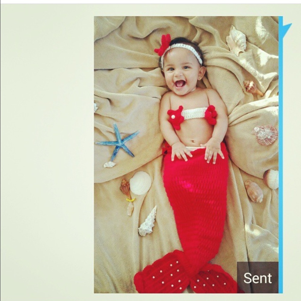 3 pc Knitted mermaid set for infant