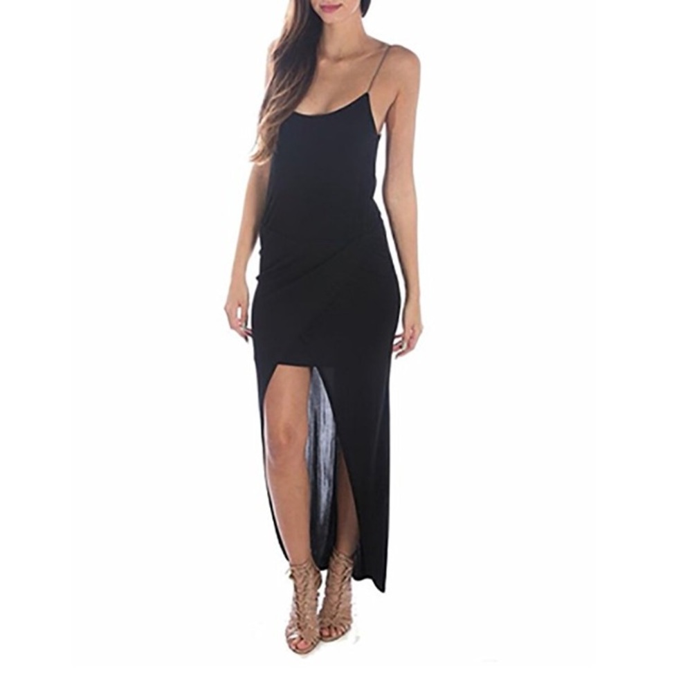 ADDISON Wrap Maxi Dress Black
