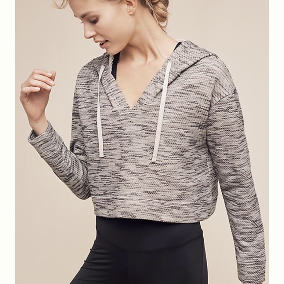 🎀NEW🎀Anthropologie Mixed Texture Shine Hoodie - Picture 4 of 8