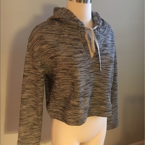 🎀NEW🎀Anthropologie Mixed Texture Shine Hoodie - Picture 6 of 8