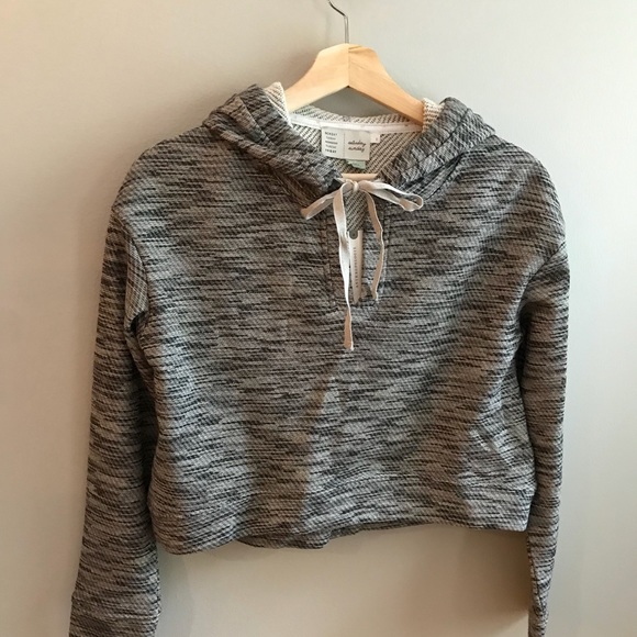 🎀NEW🎀Anthropologie Mixed Texture Shine Hoodie - Picture 2 of 8