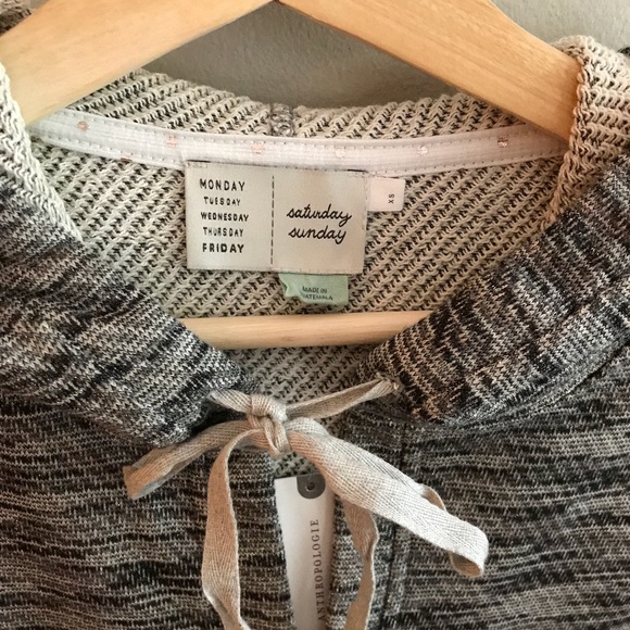 🎀NEW🎀Anthropologie Mixed Texture Shine Hoodie - Picture 8 of 8