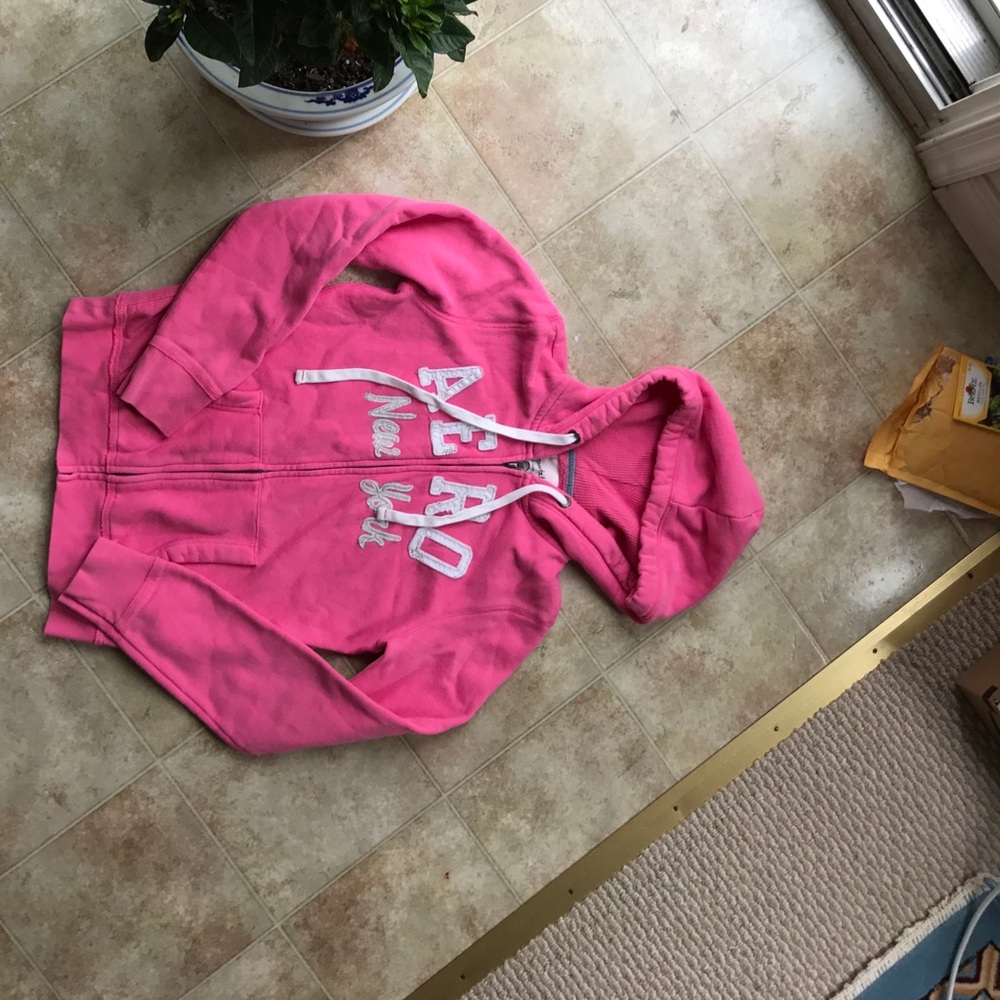 pink aeropostale hoodie w zipper&pockets