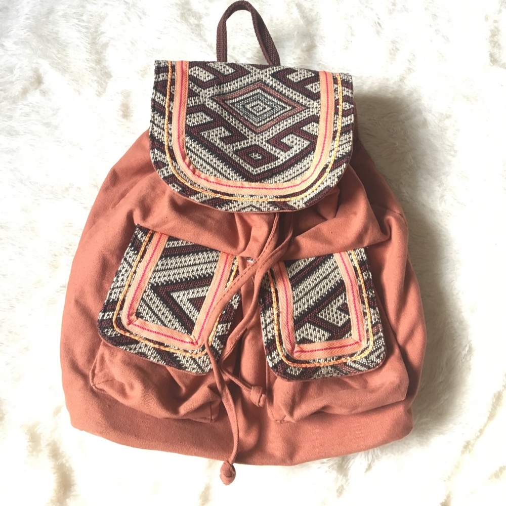 NWOT pink boho backpack🌻