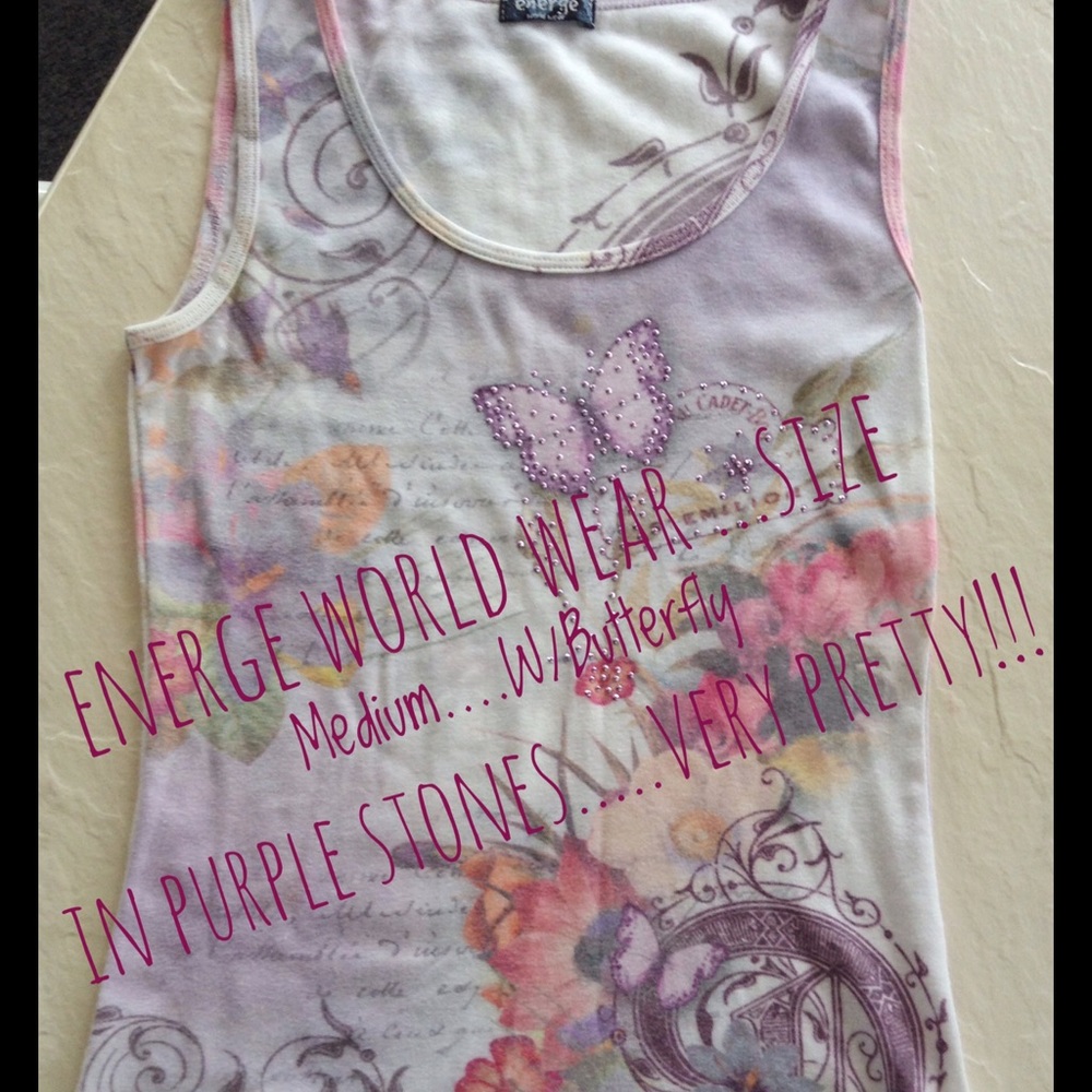 ENERGE WORLD WEAR Tank Top Size medium Super Cute