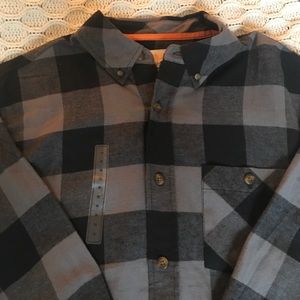 Grey and Black flannel button up