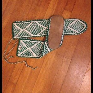 Hand woven slippers with leather bottoms