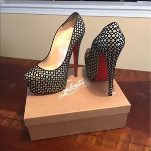 Christian Louboutin Daffodile 160 Gold/Blk US:9.5