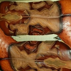 King Exotic ostrich square toe boots