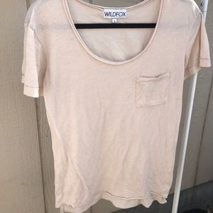 WILDFOX SZ S BEIGE CUTE TOP COTTON SHIRT WILDFOX SZ S BEIGE CUTE TOP COTTON SHIRT