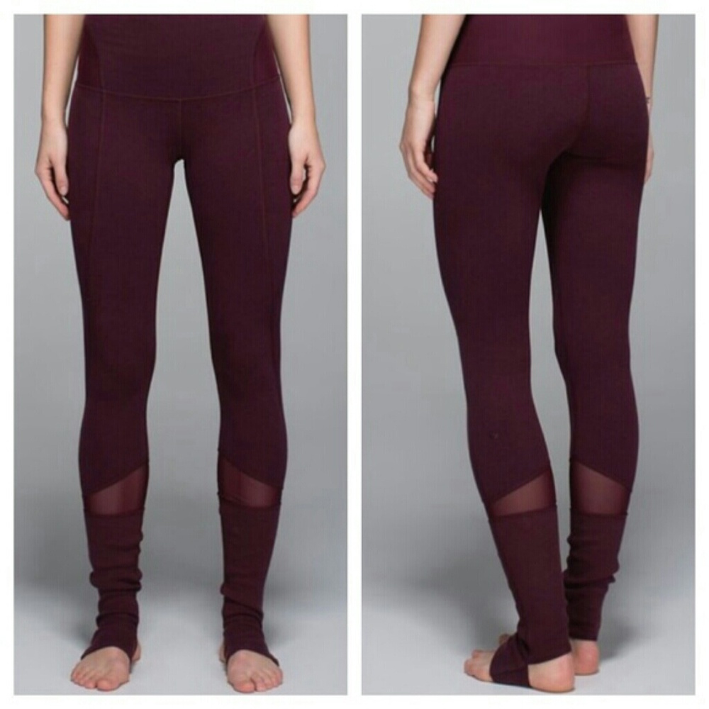 Lululemon Rare Devi Maroon High Rise Mesh Leggings