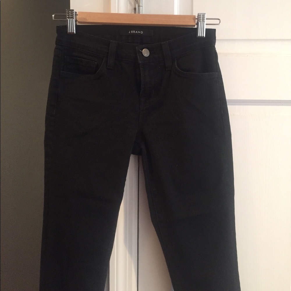 J Brand skinny leg denim in black.