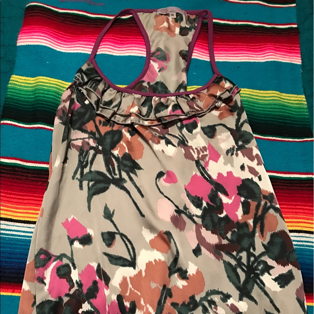 Women's Floral Racerback Tank Medium