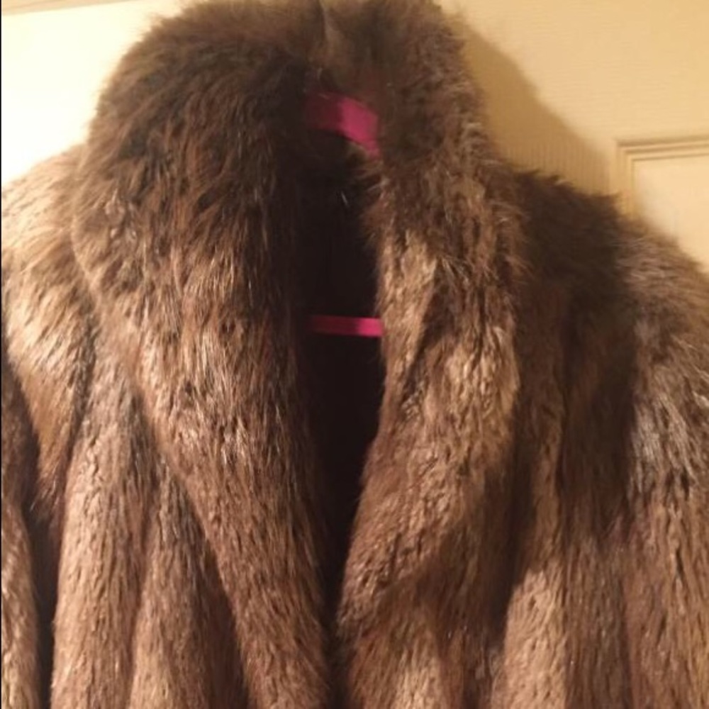 Beautiful warm brown fur coat.