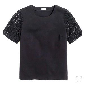 Ponte Lace Sleeve Top