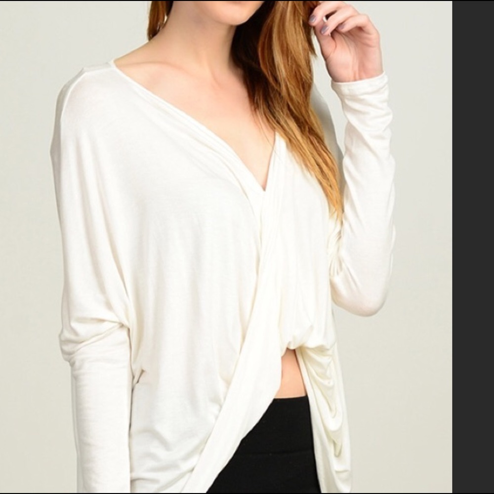 Draped front top