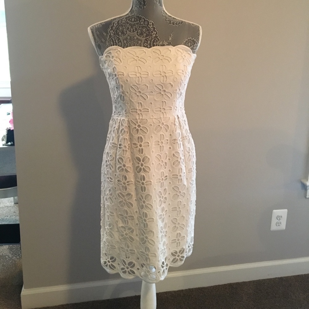 Milly white strapless dress sz 6