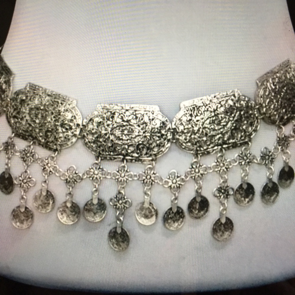 Gypsy silver tribal waist chain boho chic belt - Picture 2 of 3