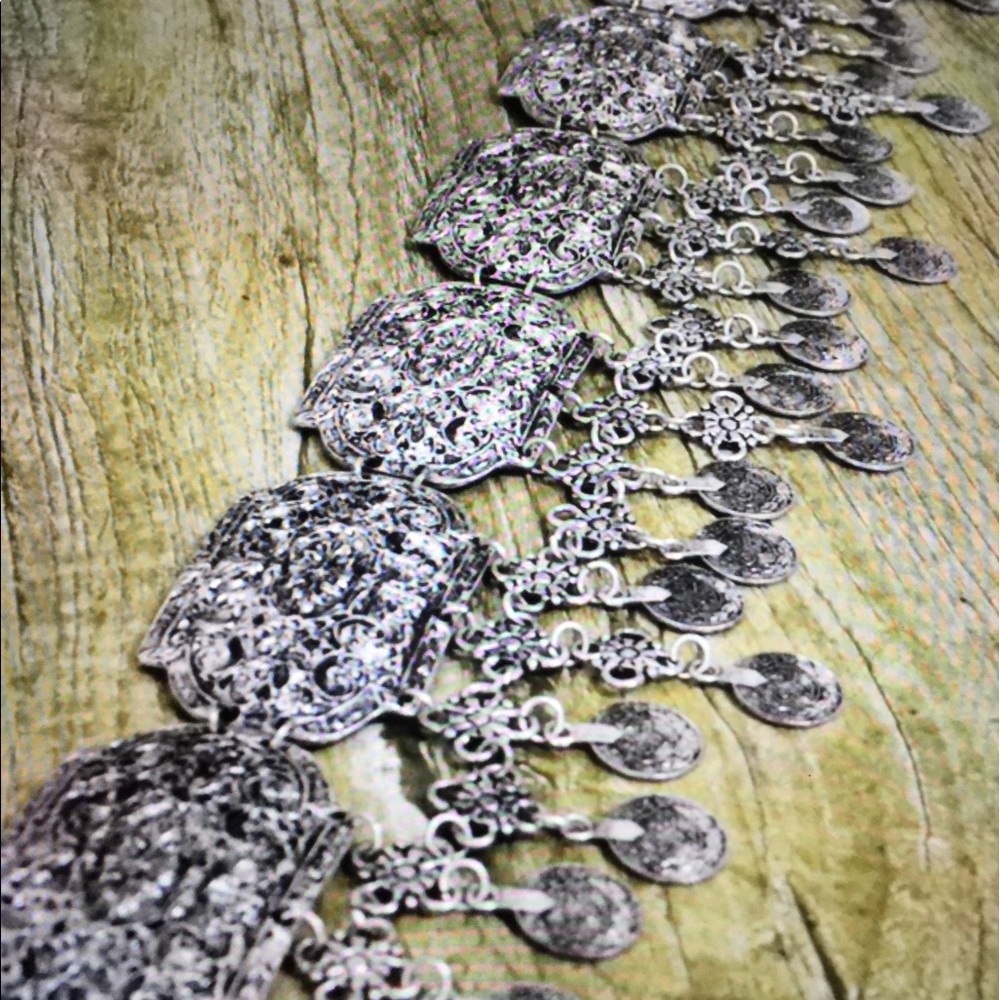 Gypsy silver tribal waist chain boho chic belt - Picture 3 of 3