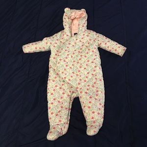 Baby GAP Floral quilt footed Bear one-piece