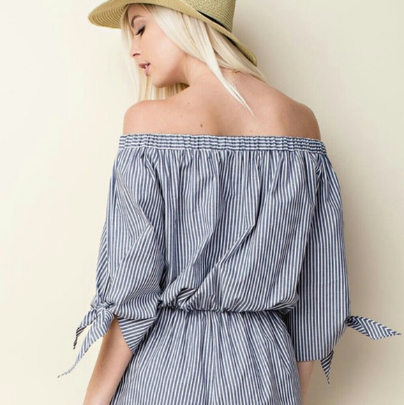 Casual Pinstripe Jumpsuit - Picture 2 of 3