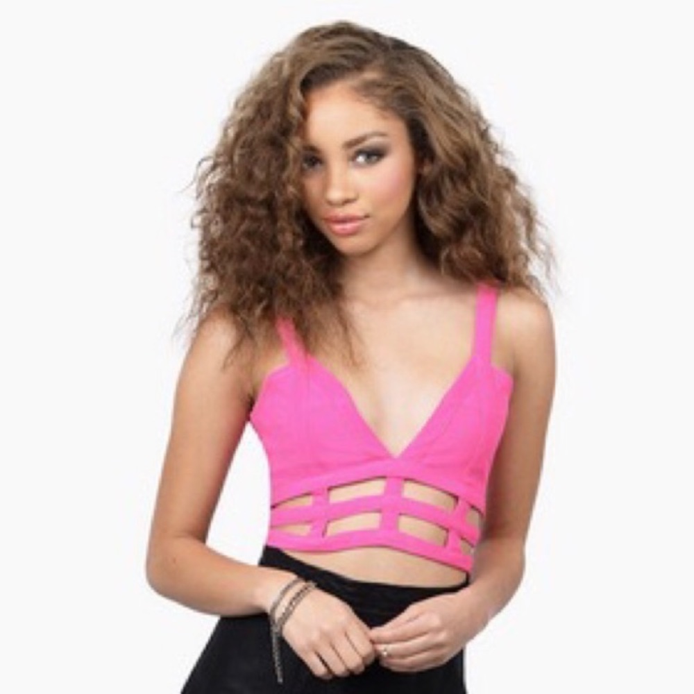 Tobi pink crop top