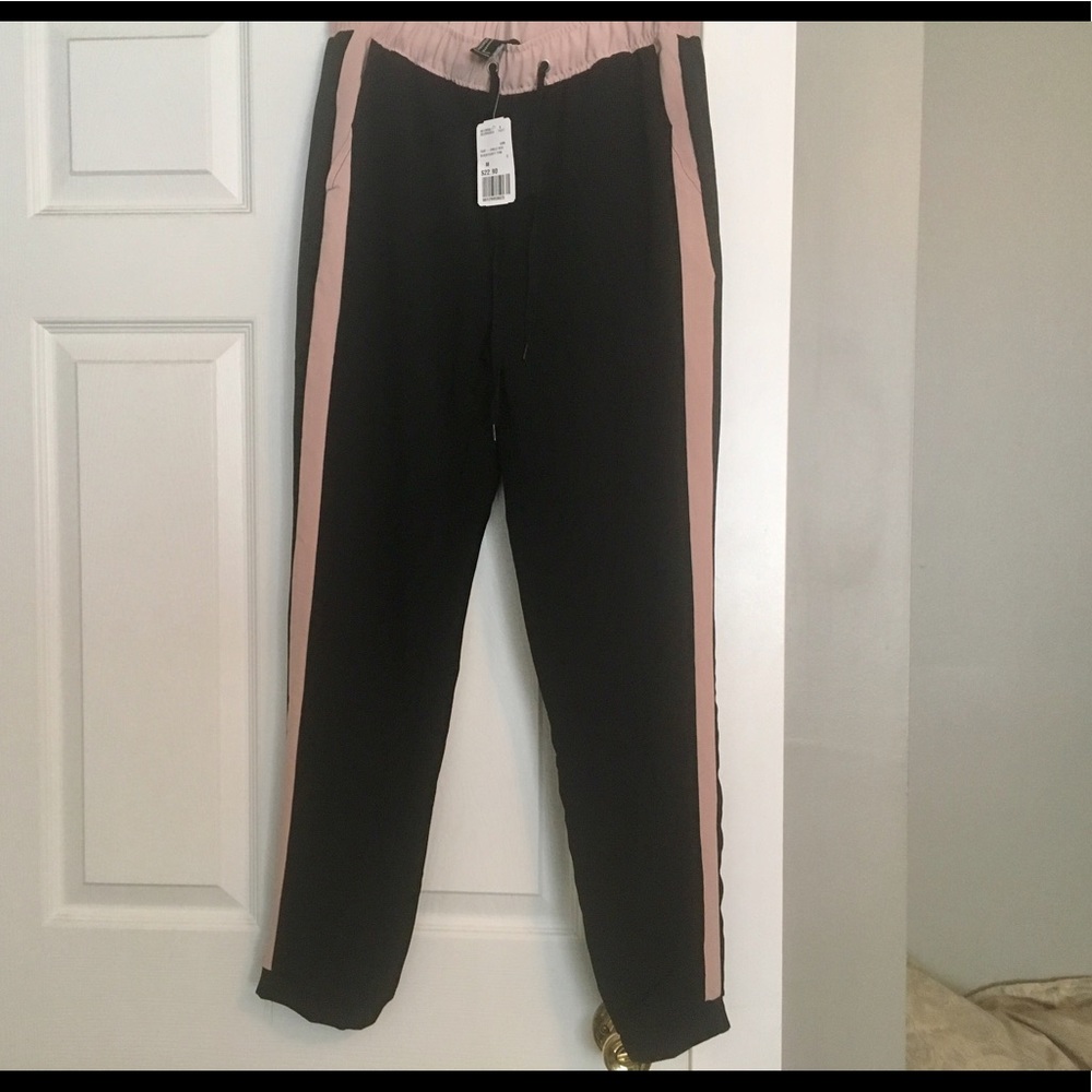 Black and blush jogger pant