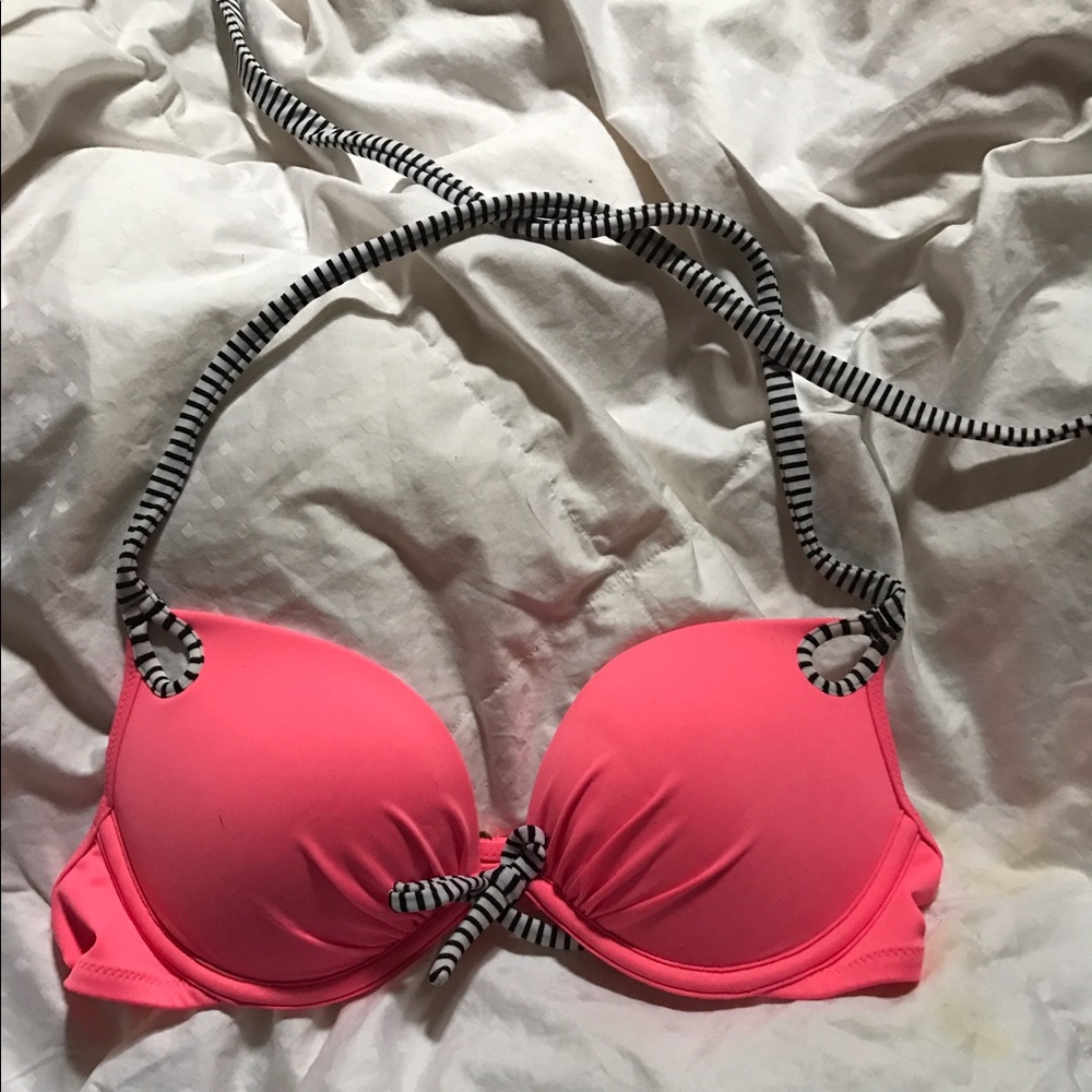 VICTORIA SECRET PINK/STRIP PADDED BIKINI