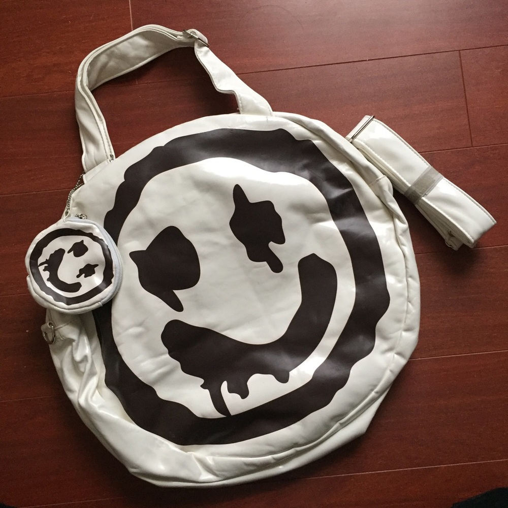 Faux Leather Smiley Bag