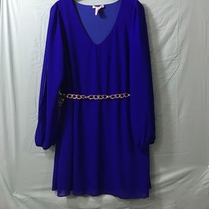 Royal Blue Sift Dress With Open Sleeve 🎈