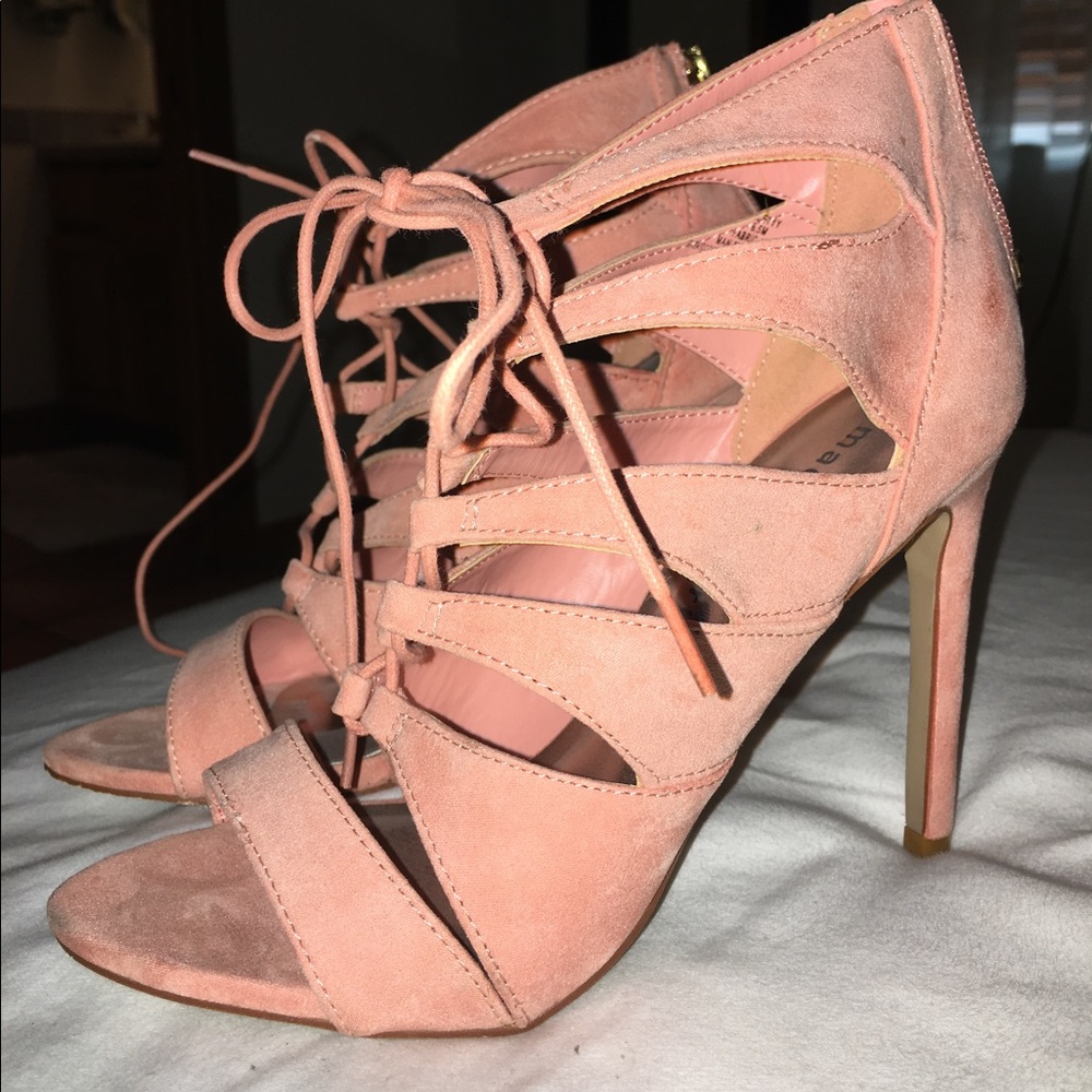 Coral Steve Madden lace up heels