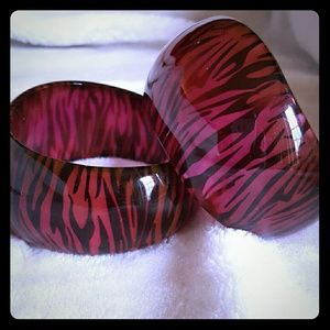 Pink Zebra Print Bangle