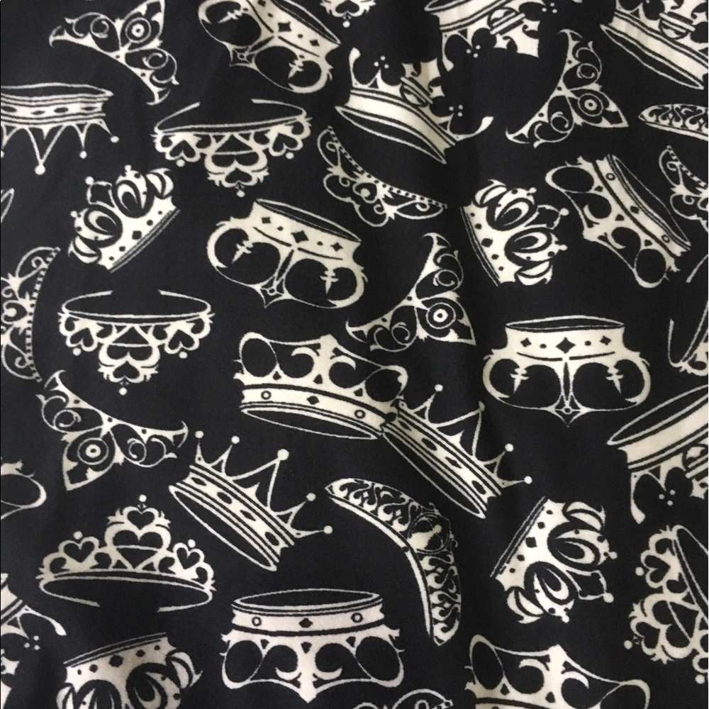 Lularoe TC Princess Crowns Black Unicorn Leggings