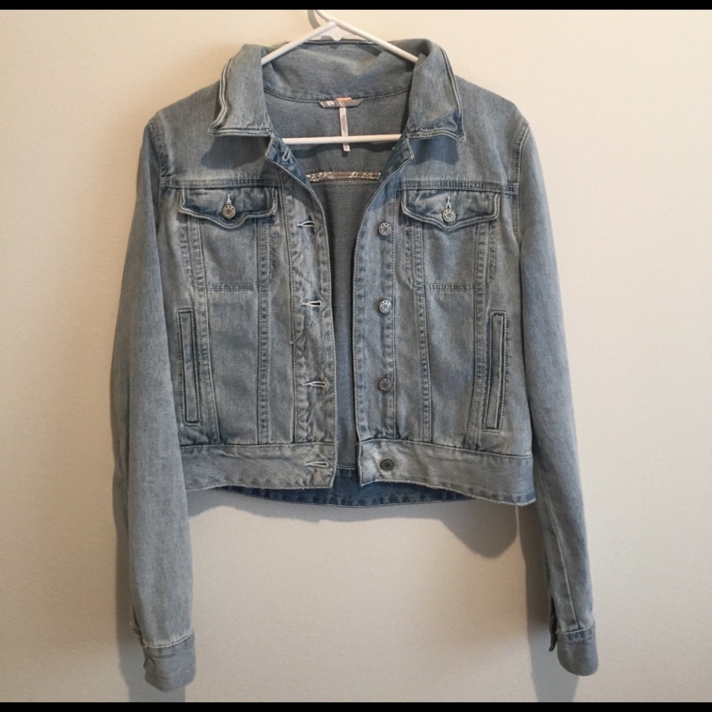 Free people vintage wash denim jacket
