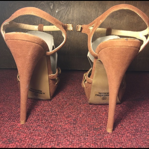 Cognac Brown Stiletto Heels - Picture 3 of 4