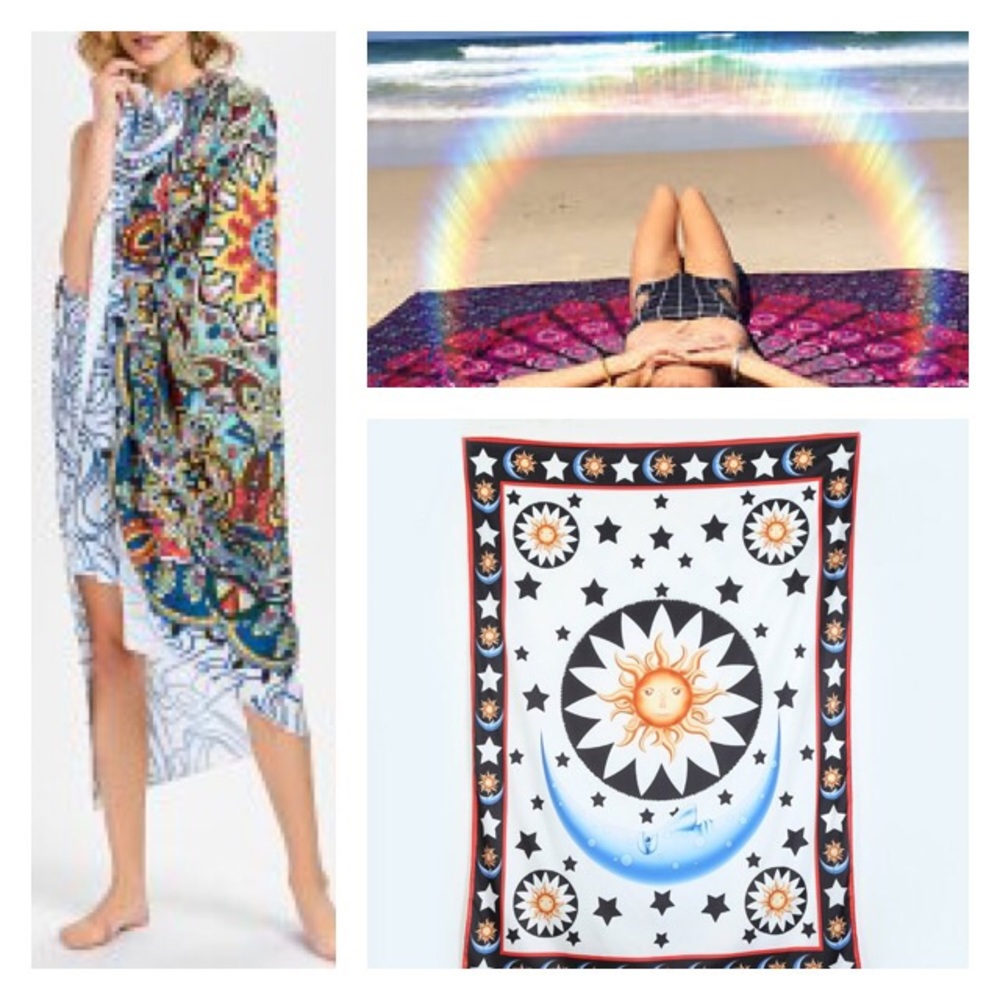Star Moon Printed Beach Throw - Picture 3 of 5